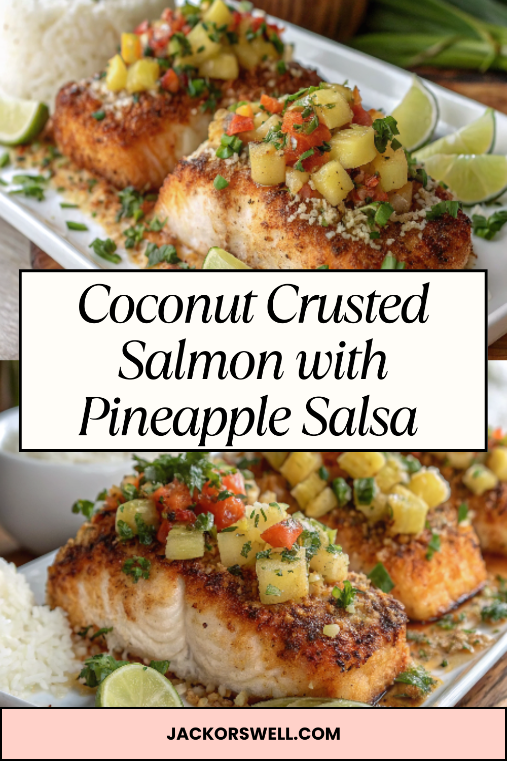 Tropical Coconut Crusted Salmon with Pineapple Salsa – Crispy, Zesty & Paradise on a Plate