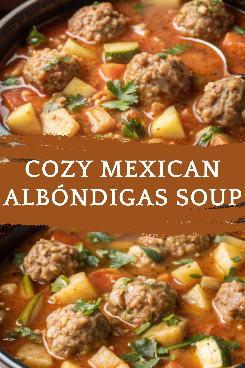 Cozy Mexican Albóndigas Soup – Tender meatballs simmered in a comforting tomato broth with vegetables