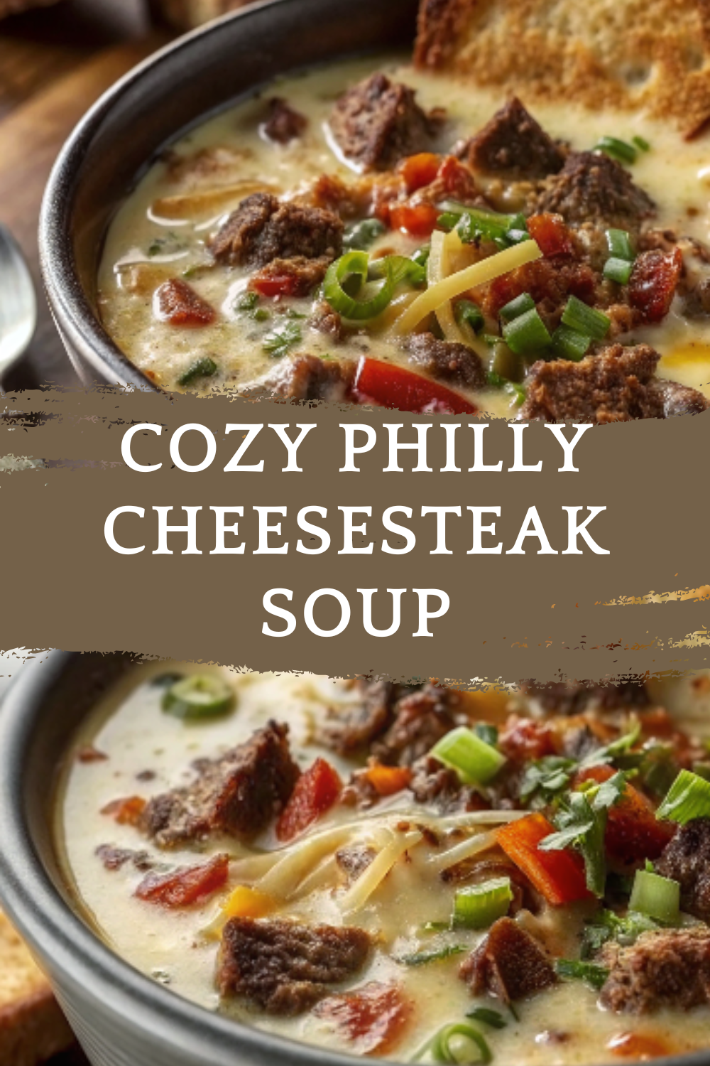 Cozy Philly Cheesesteak Soup – All the iconic steakhouse flavors in a rich, cheesy, spoonable bowl