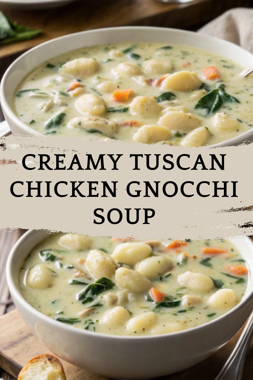 Creamy Tuscan Chicken Gnocchi Soup – A cozy Olive Garden–style bowl with tender chicken and pillowy gnocchi