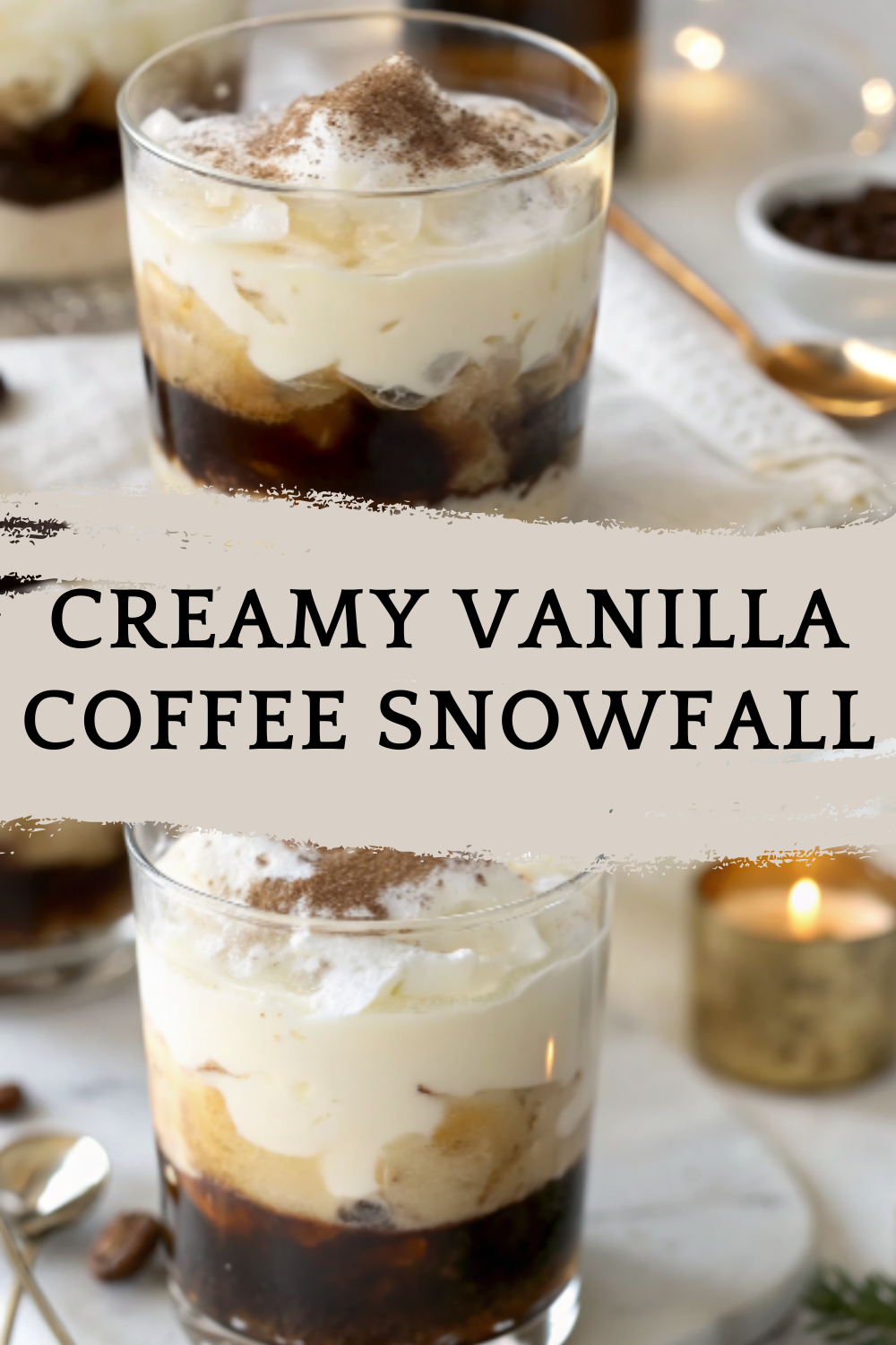 Creamy Vanilla Coffee Snowfall – A smooth, dessert-style White Russian–inspired mocktail