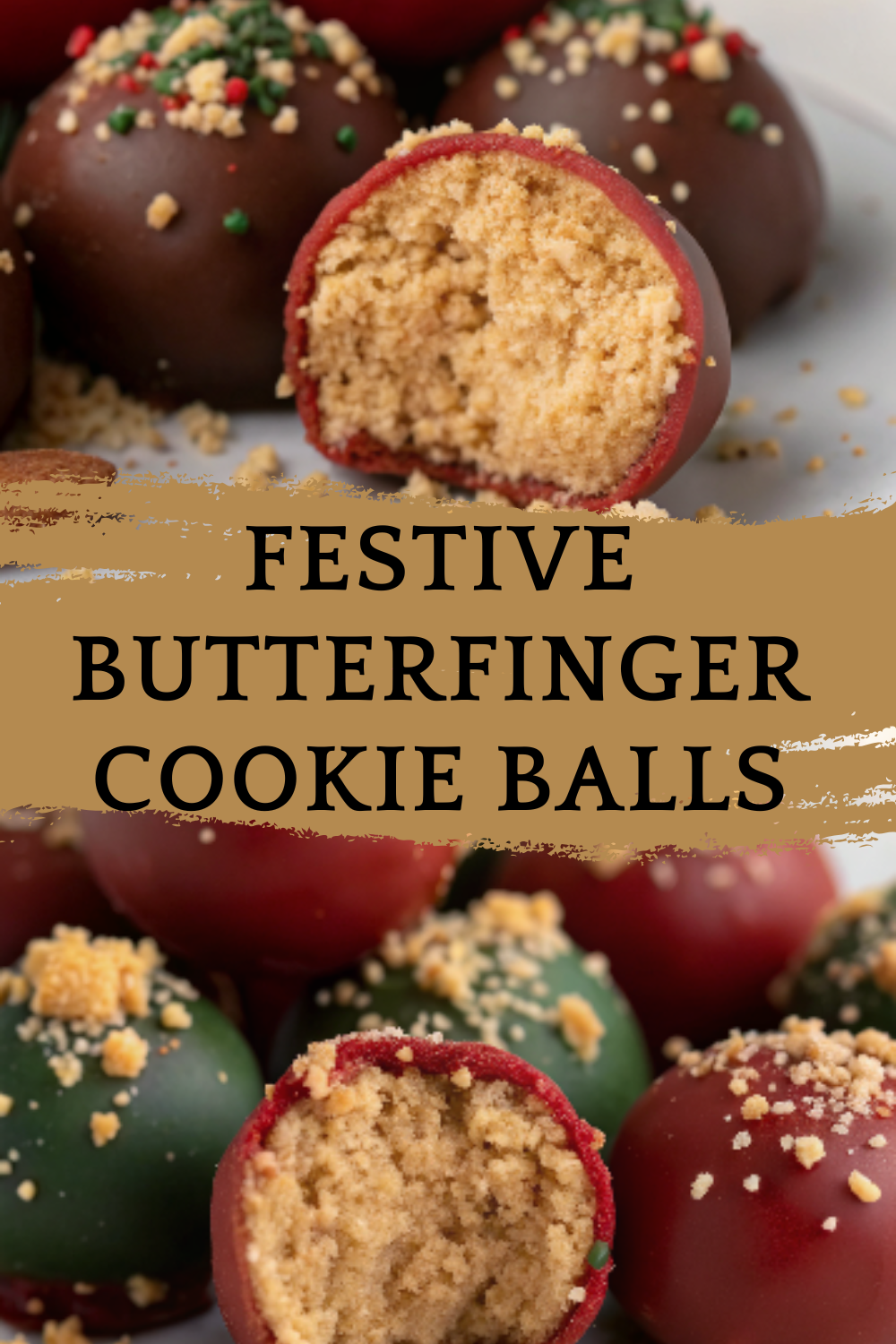 Festive Butterfinger Cookie Balls – Crunchy, chocolate-dipped holiday treats with creamy peanut-butterfinger filling