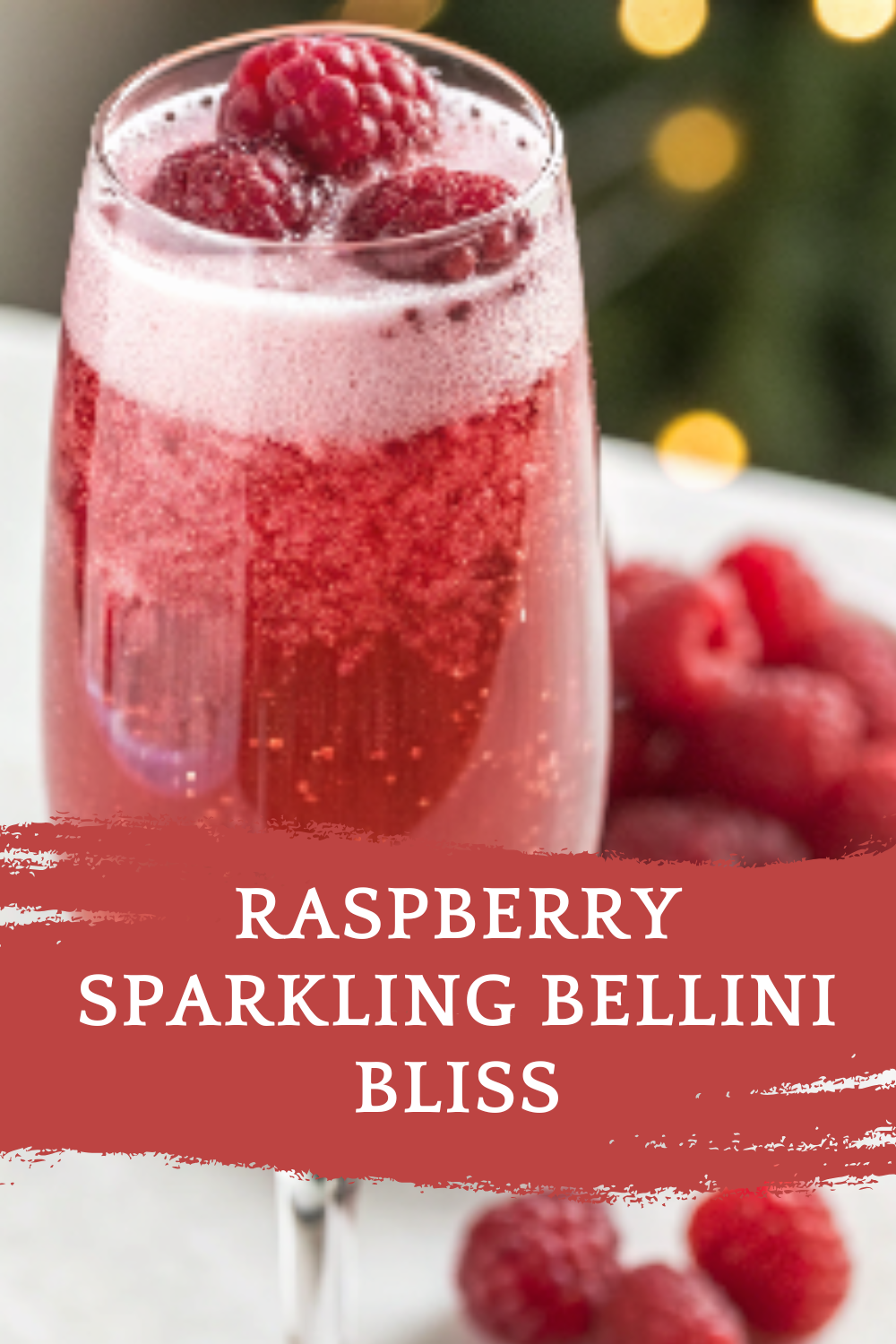 Raspberry Sparkling Bellini Bliss – A light, elegant mocktail with vibrant berries and celebratory fizz