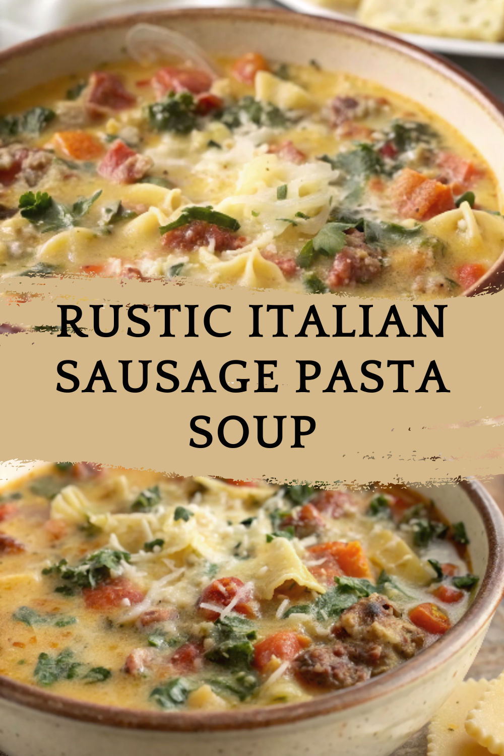 Rustic Italian Sausage Pasta Soup – A hearty, cozy bowl with tender pasta, herbs, and rich tomato broth