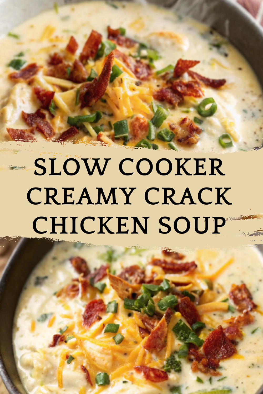 Slow Cooker Creamy Crack Chicken Soup – A rich, cozy, ultra-comforting bowl loaded with chicken, cheese &amp; herbs