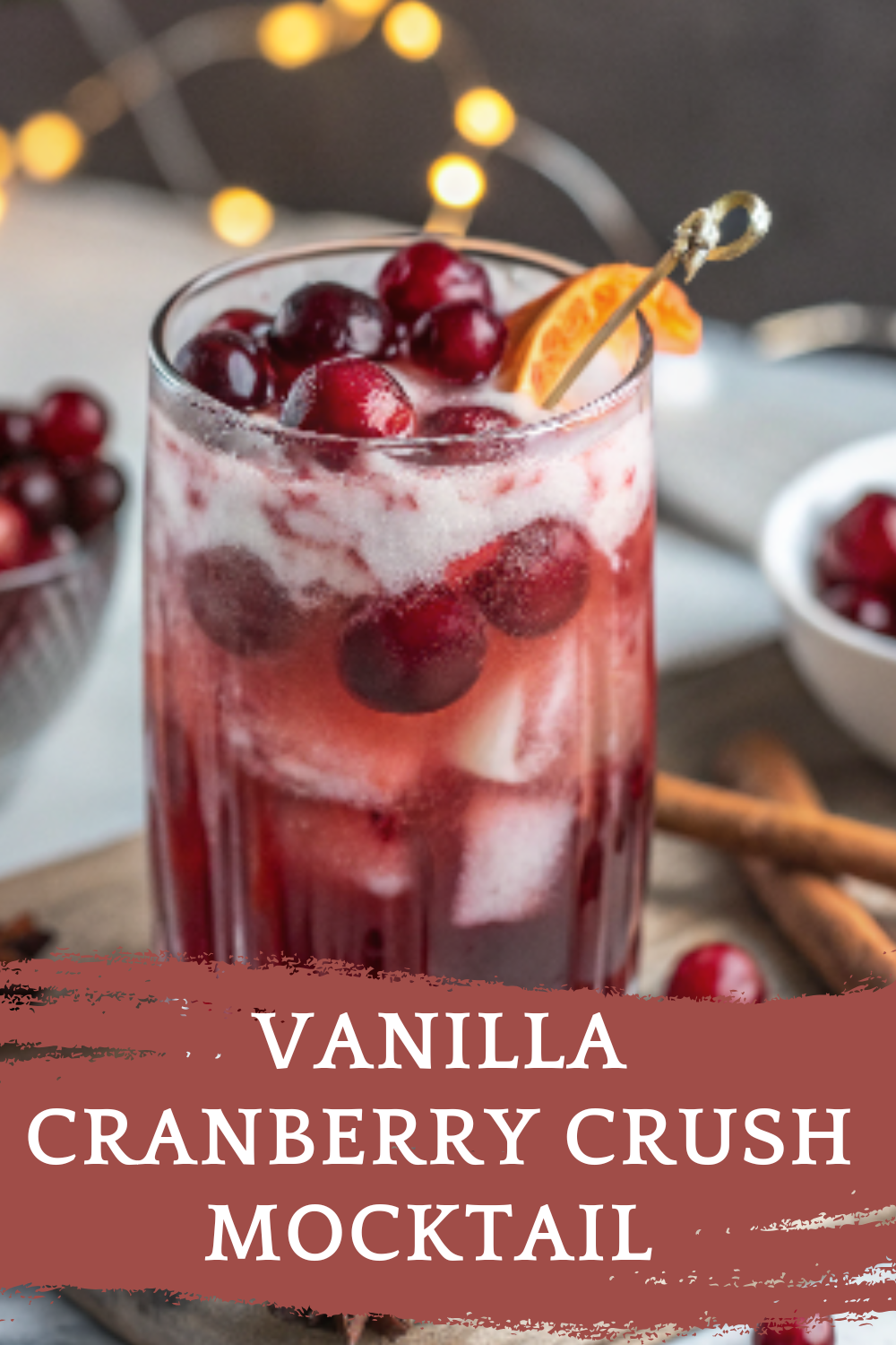 Vanilla Cranberry Crush Mocktail – Creamy vanilla notes with bright cranberry sparkle in a festive sip