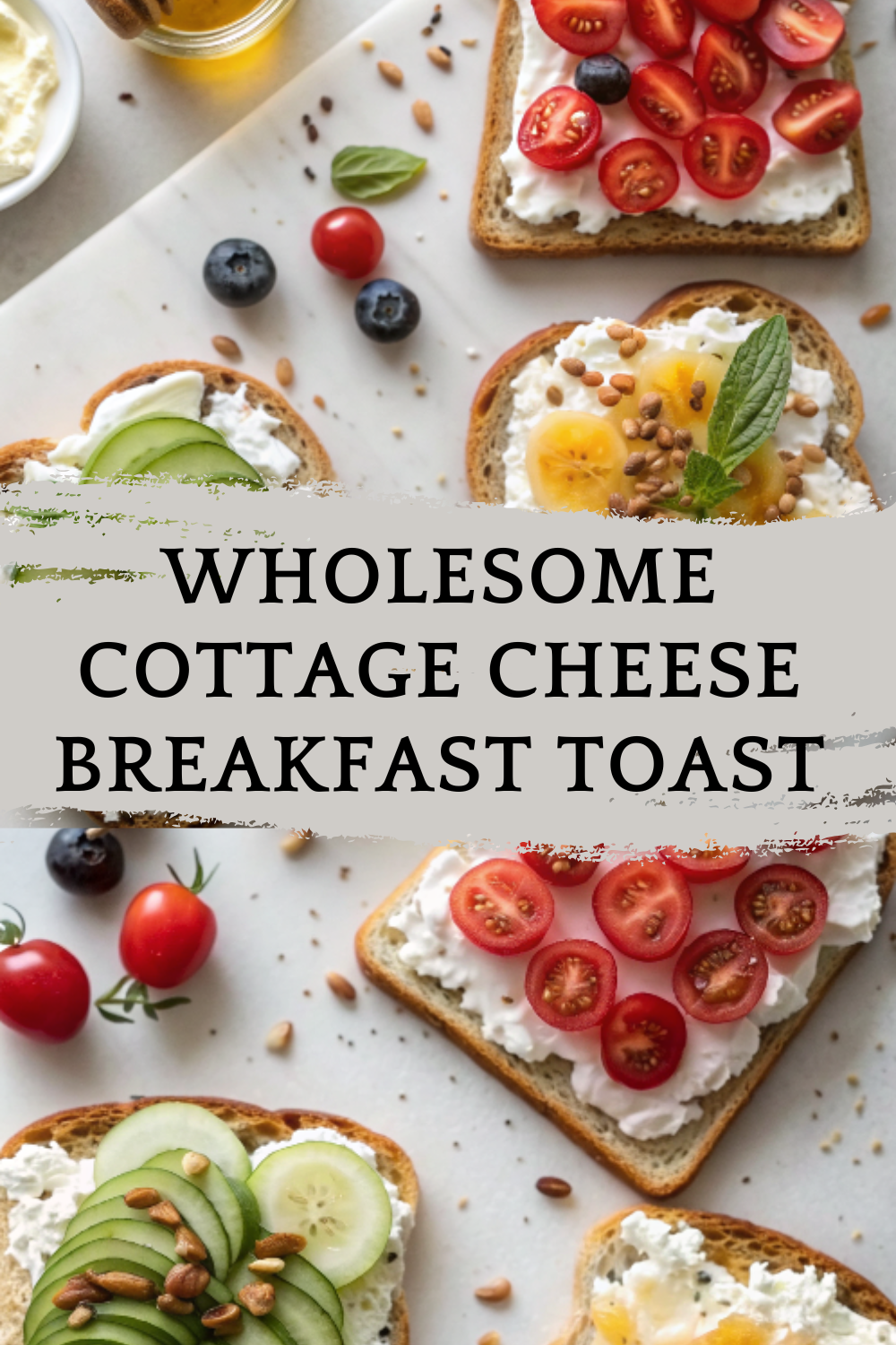 Wholesome Cottage Cheese Breakfast Toast – Creamy, protein-packed toast layered with fresh toppings for an energizing start